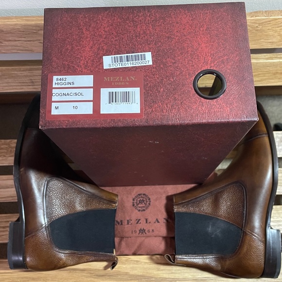 Mezlan Higgins Boots nearly new with box and dust bags Brown / Cognac Size 10 - Picture 5 of 7